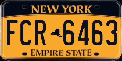 NY license plate FCR6463