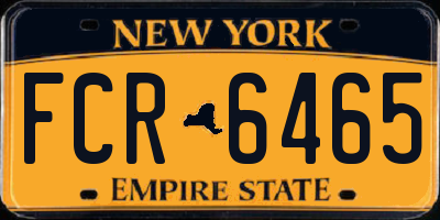NY license plate FCR6465