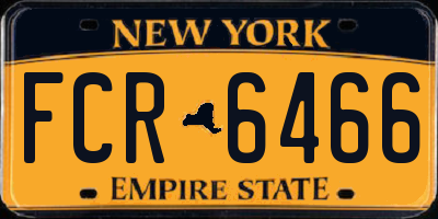 NY license plate FCR6466