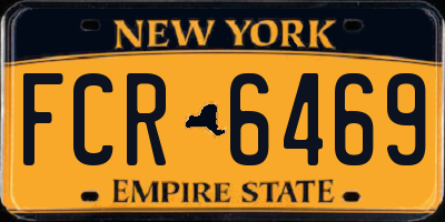 NY license plate FCR6469