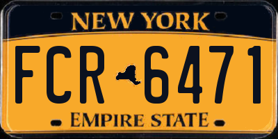 NY license plate FCR6471