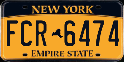 NY license plate FCR6474