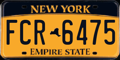 NY license plate FCR6475