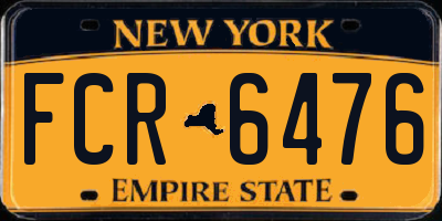 NY license plate FCR6476