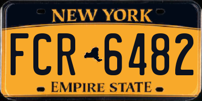 NY license plate FCR6482