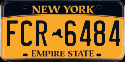 NY license plate FCR6484