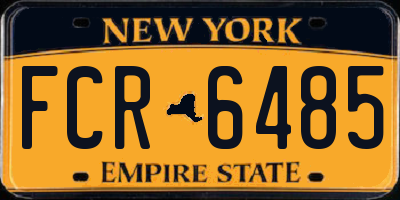 NY license plate FCR6485