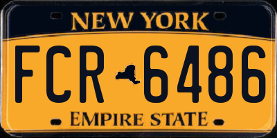 NY license plate FCR6486