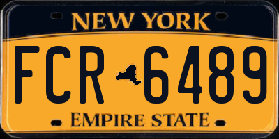 NY license plate FCR6489