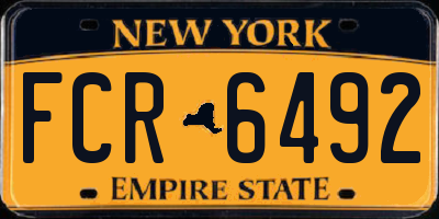 NY license plate FCR6492
