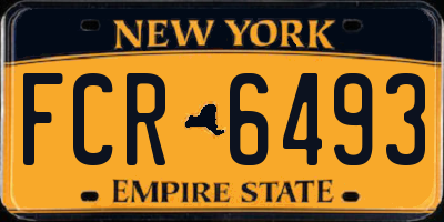 NY license plate FCR6493