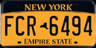 NY license plate FCR6494