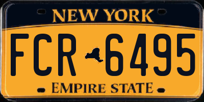 NY license plate FCR6495