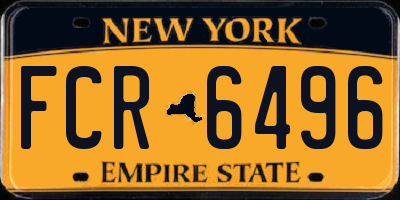 NY license plate FCR6496