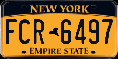 NY license plate FCR6497