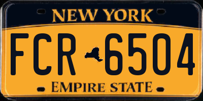 NY license plate FCR6504