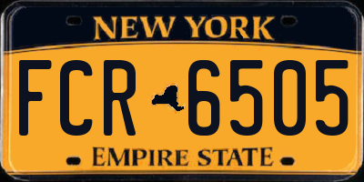 NY license plate FCR6505