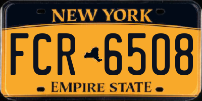 NY license plate FCR6508