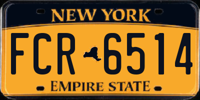 NY license plate FCR6514