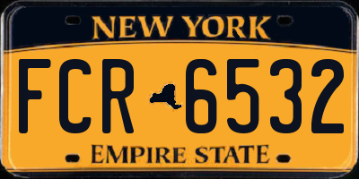 NY license plate FCR6532