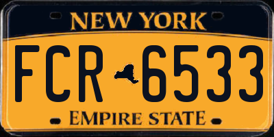 NY license plate FCR6533