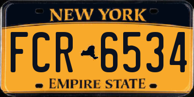 NY license plate FCR6534