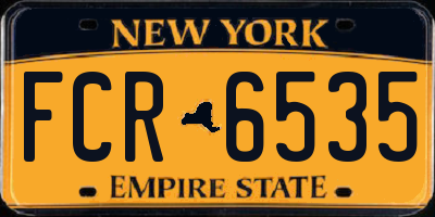 NY license plate FCR6535