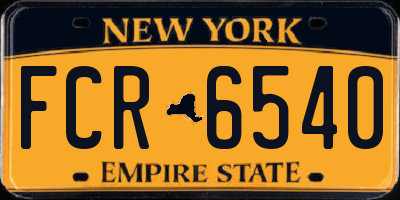 NY license plate FCR6540
