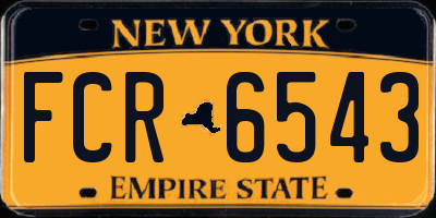 NY license plate FCR6543