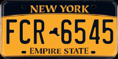 NY license plate FCR6545