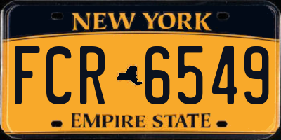 NY license plate FCR6549