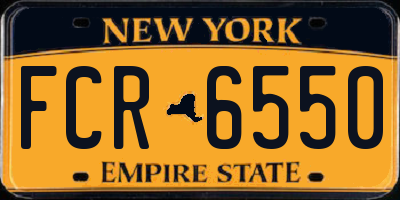 NY license plate FCR6550
