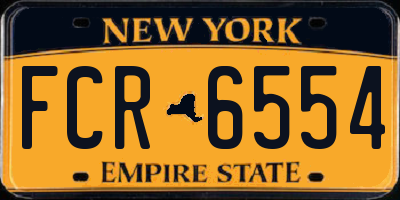 NY license plate FCR6554