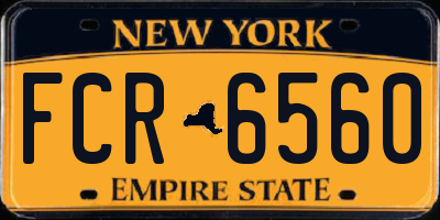 NY license plate FCR6560