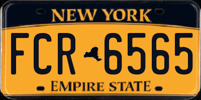 NY license plate FCR6565