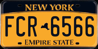 NY license plate FCR6566
