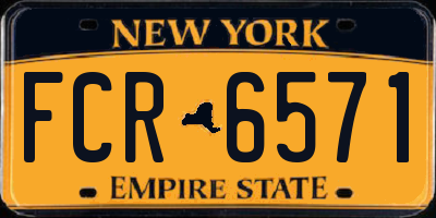 NY license plate FCR6571
