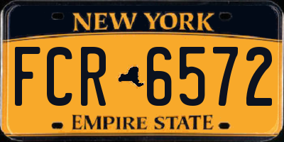NY license plate FCR6572