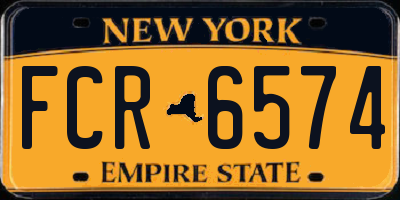 NY license plate FCR6574