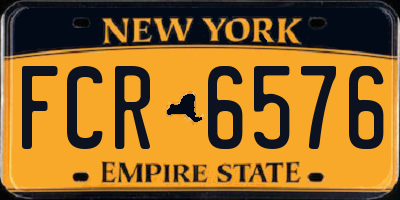 NY license plate FCR6576