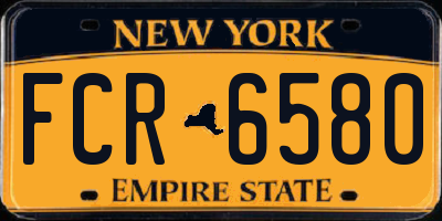 NY license plate FCR6580