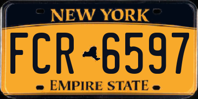 NY license plate FCR6597
