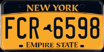 NY license plate FCR6598