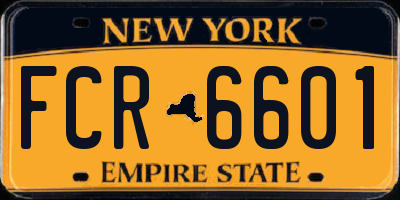 NY license plate FCR6601