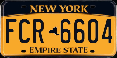 NY license plate FCR6604