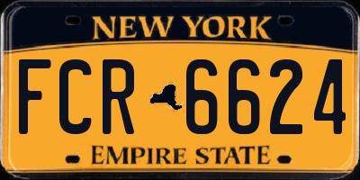 NY license plate FCR6624