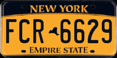 NY license plate FCR6629