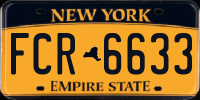 NY license plate FCR6633