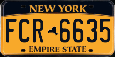 NY license plate FCR6635