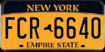 NY license plate FCR6640